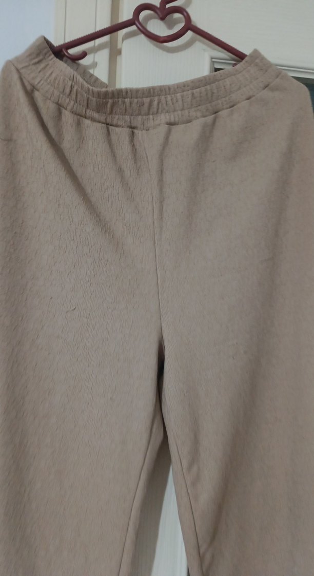 Bej Kadın Rahat Kesim Kumaş Pantolon - Görsel 3