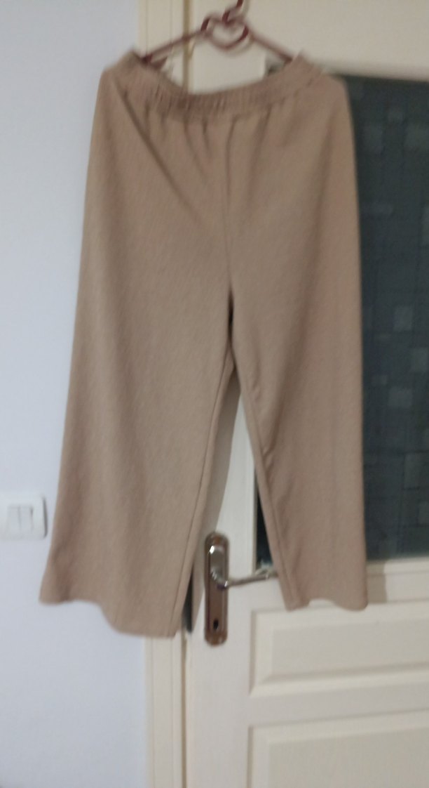 Bej Kadın Rahat Kesim Kumaş Pantolon - Görsel 4