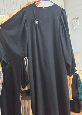 Diğer Nakışlı Siyah Kadın Uzun Elbise
