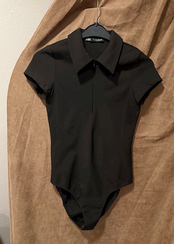 Zara Siyah Kısa Kollu Yakalı Kadın Bluz - Görsel 2