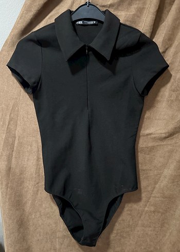 Zara Siyah Kısa Kollu Yakalı Kadın Bluz - Görsel 5