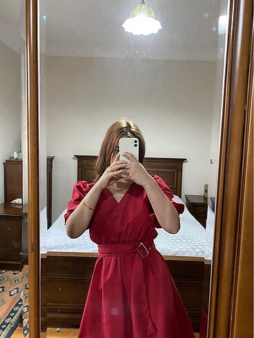 Trendyol & Milla Kırmızı kemerli elbise