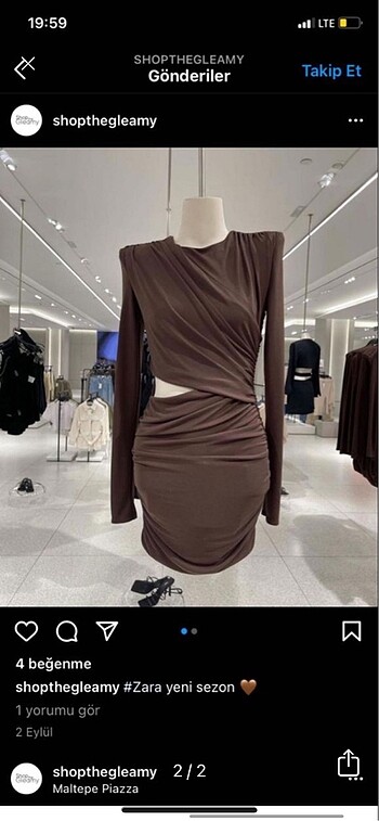 Zara Bel detaylı mini elbise SATILDIIIII