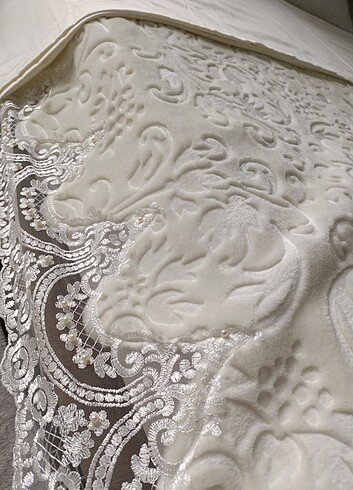 Hanımeli dantelli battaniye takımı  - Görsel 5