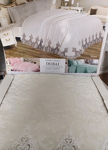 Hanımeli dantelli battaniye takımı  - Görsel 6