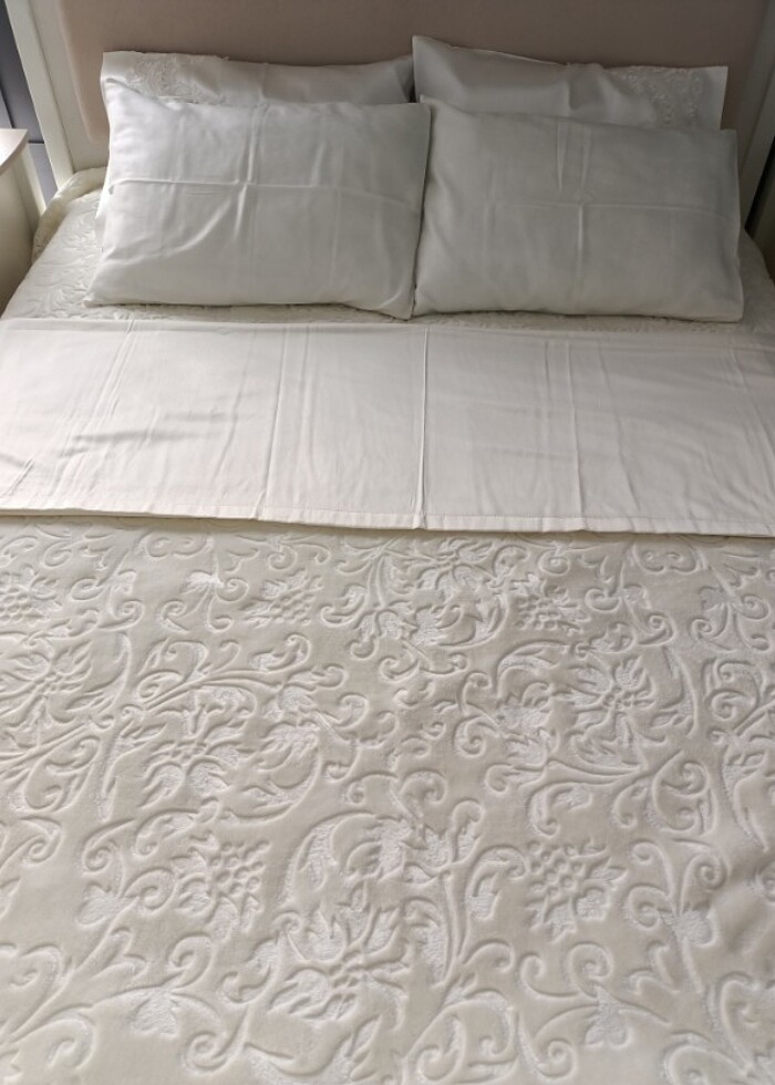 Hanımeli dantelli battaniye takımı  - Görsel 2