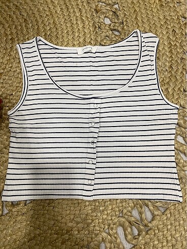 m Beden Çizgili crop