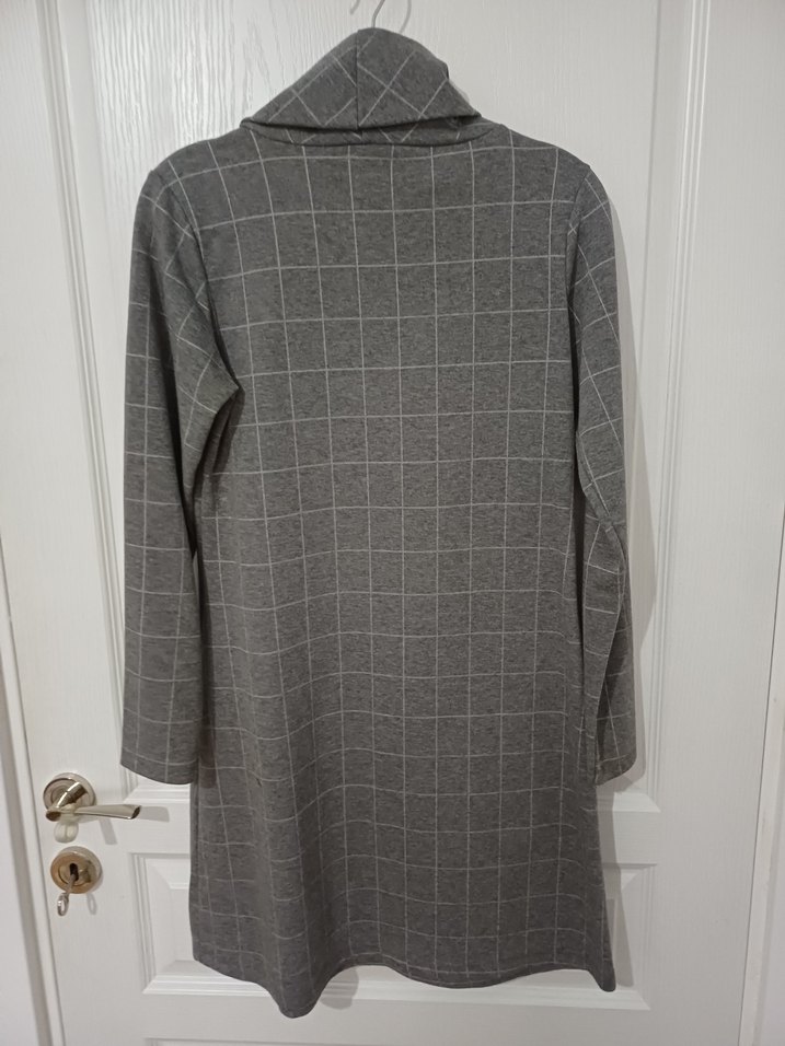 Ekose deseni kareli Elbise - Görsel 3