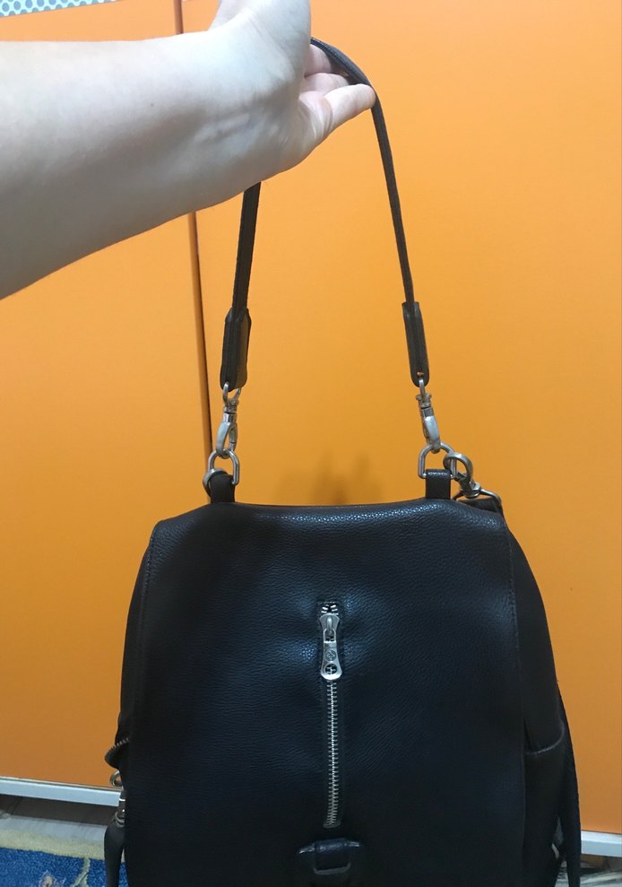 Siyah Deri Kadın Sırt Çantası - Görsel 4