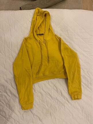 Sarı sweatshirt crop