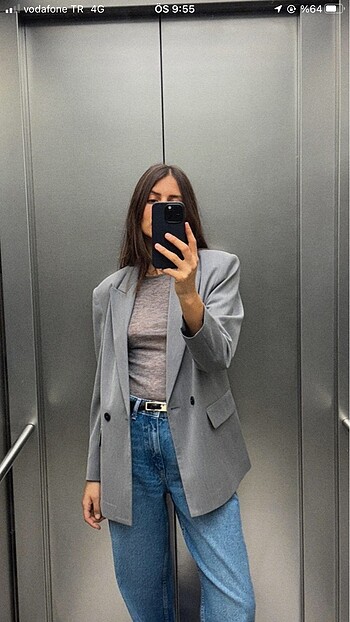Zara ZARA KRUVAZE OVERSİZE BLAZER CEKET