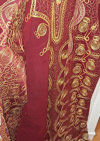 Bordo Nakışlı Uzun Bohem Kadın Elbise - Görsel 6