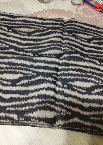 Beden Gri Zebra Desenli kadın Şal