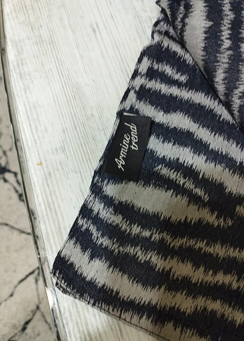 Armine Gri Zebra Desenli kadın Şal
