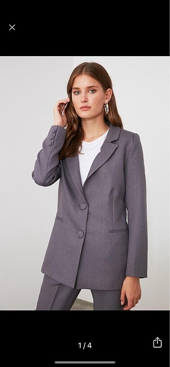 s Beden gri Renk blazer ceket