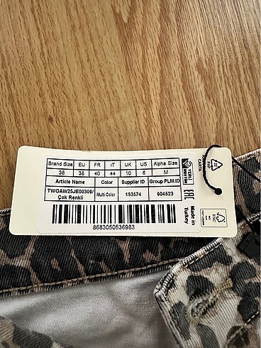 38 Beden kahverengi Renk Trendyol Milla Leopar pantolon