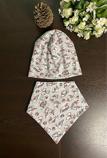 1-2 Yaş, 19 cm Beden çeşitli Renk Bebek penye bere onluk set