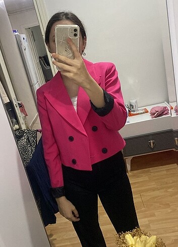 s Beden pembe Renk Blazer ceket