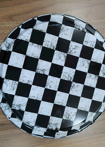 Kareli Siyah-Beyaz tepsi - Görsel 2