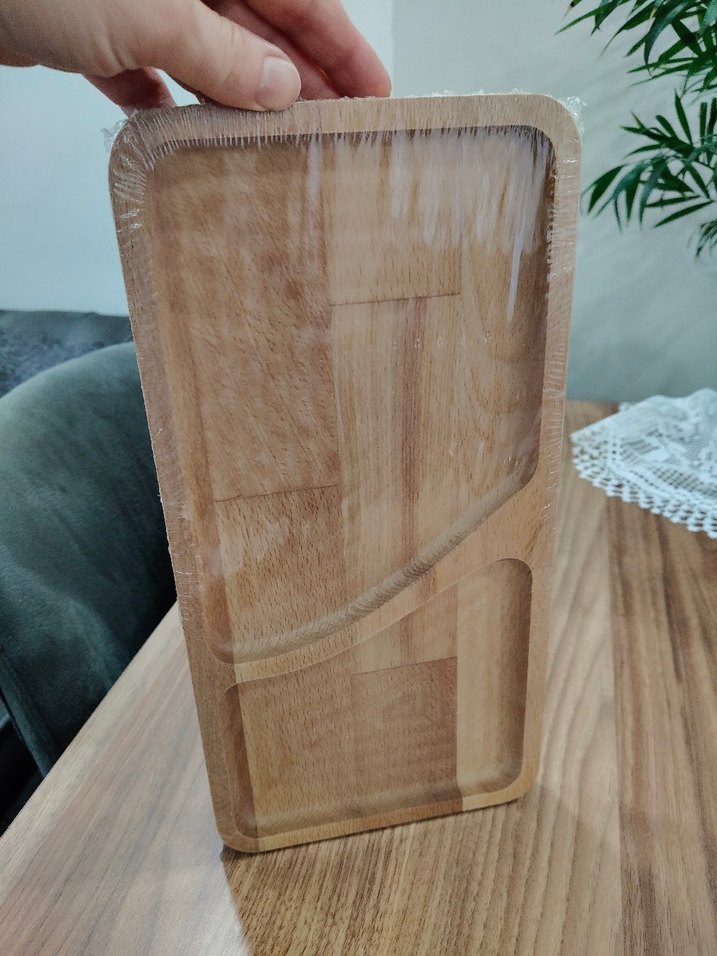 Parlak Bej Bölmeli Sunum Tepsisi - Görsel 3