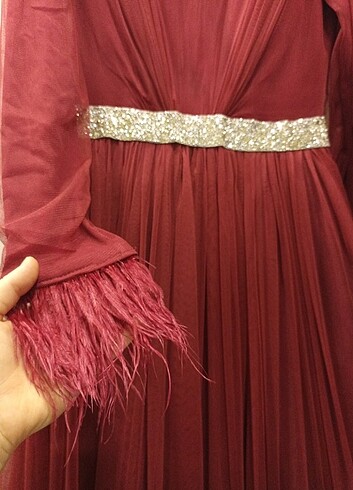 40 Beden bordo Renk Abiye