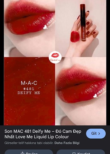 M.A.C Deify Me Likit Ruj - Koyu Kırmızı