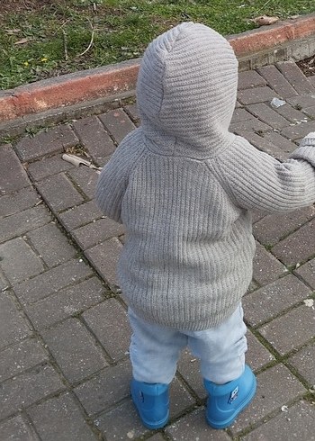 LC Waikiki Gri Kapüşonlu Erkek Bebek Şişme Mont