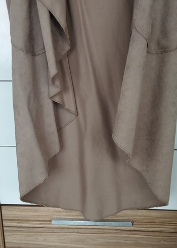 Bej Uzun Kolluksuz Salaş Kadın Sabahlık - Görsel 4