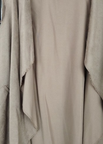 Bej Uzun Kolluksuz Salaş Kadın Sabahlık - Görsel 2