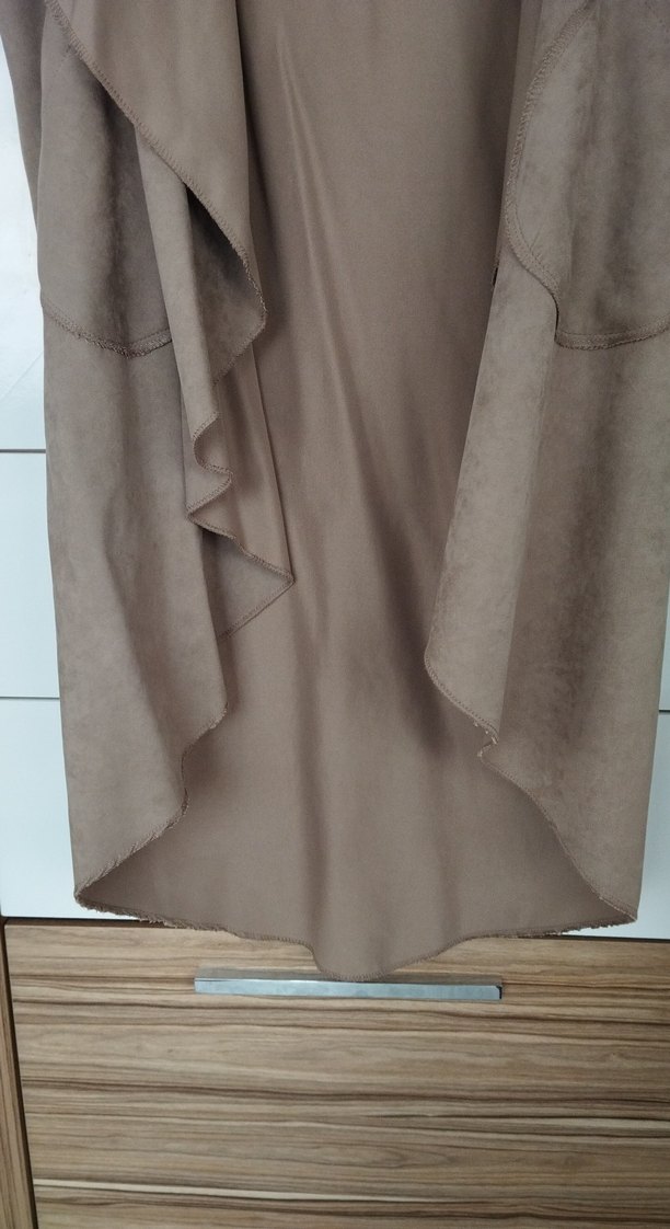 Bej Uzun Kolluksuz Salaş Kadın Sabahlık - Görsel 4