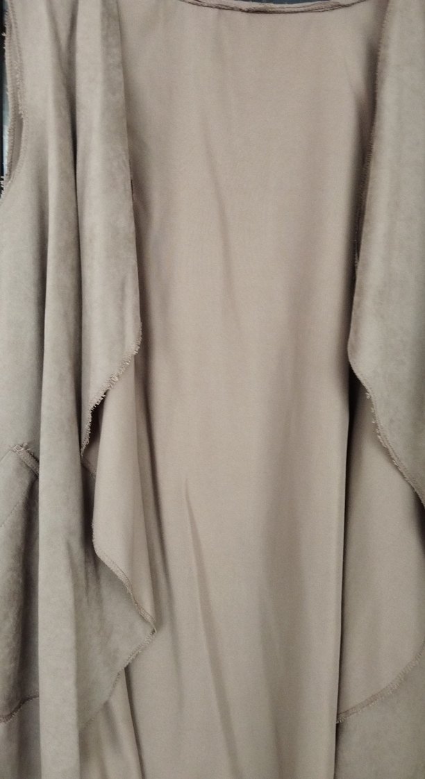 Bej Uzun Kolluksuz Salaş Kadın Sabahlık - Görsel 2