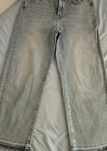 Gri Midi Denim Kadın Kot Pantolon
