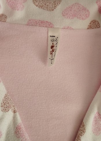 l Beden Pembe Uzun Kollu Midi Kadın Pijama Üstü