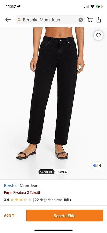 bershka mom jean