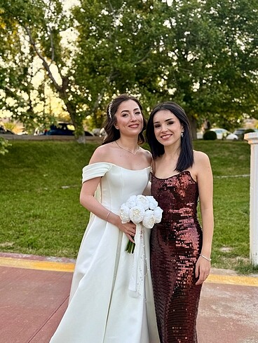 xs Beden kahverengi Renk Urban muse abiye elbise