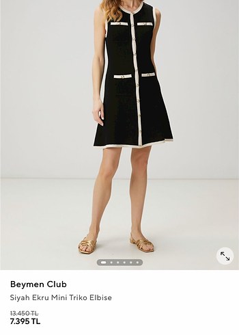 Beymen Club Siyah Mini Triko Elbise Etiketli