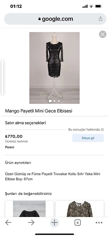 l Beden siyah Renk Mango payetli mini elbise
