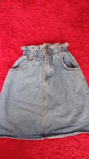 m Beden Mavi Jean mini etek