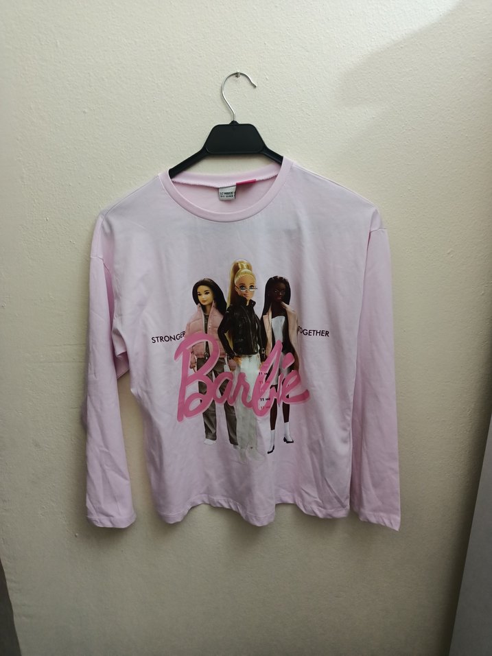 Barbie Baskılı Uzun Kollu Kız Tişörtü - Görsel 3