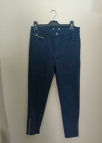 Lacivert Midi Boy Kadın Denim Pantolon