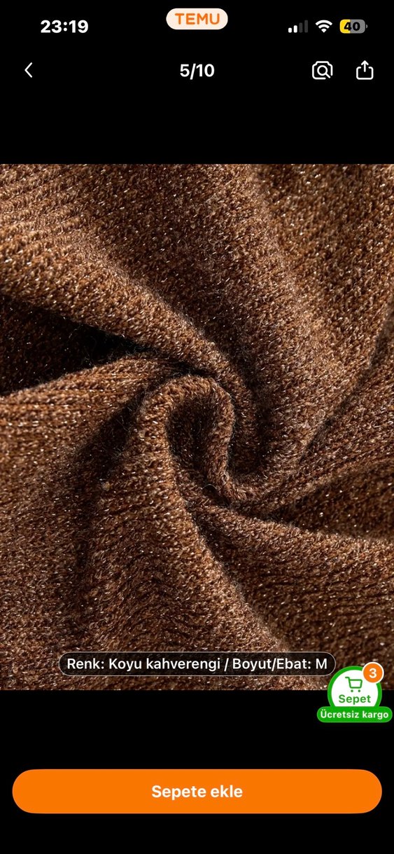 Düğmeli Kahverengi Kolsuz Triko Yelek - Görsel 2