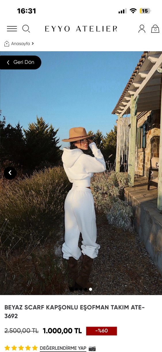 Beyaz Kadın Eşofman Takımı - Görsel 3