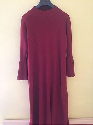 Bordo triko elbise