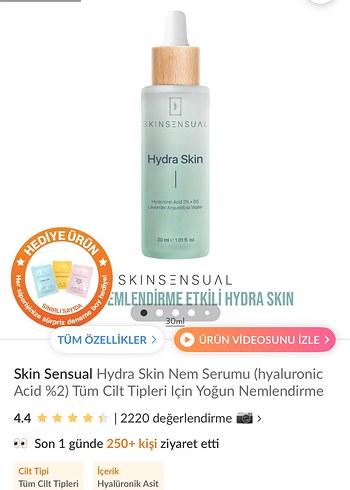 Skin Sensual Hydra Skin Nem Serumu 30ml