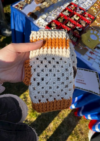 Nakışlı Camel Renk Örgü Eldiven - Görsel 3