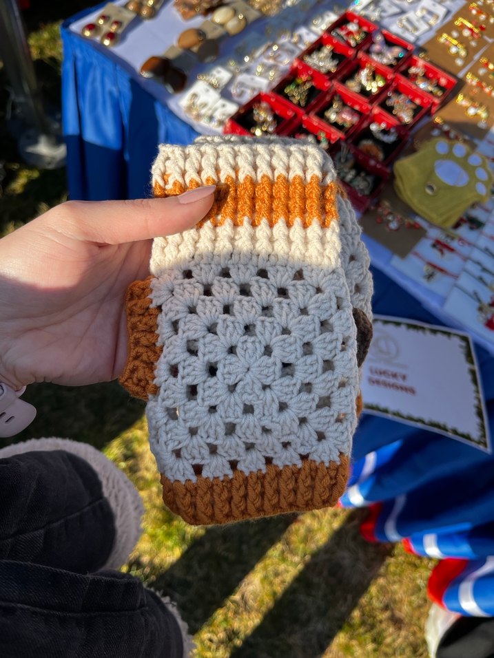 Nakışlı Camel Renk Örgü Eldiven - Görsel 3