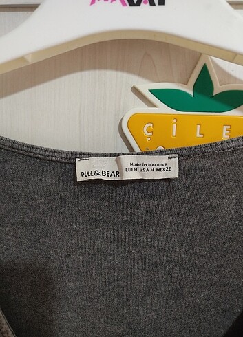 m Beden Pull and bear gri elbise