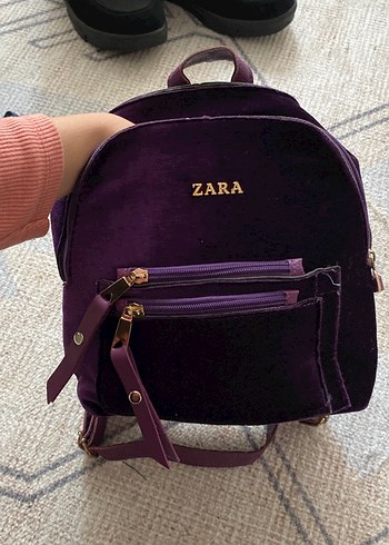Zara Mor Süet Kadın Sırt Çantası