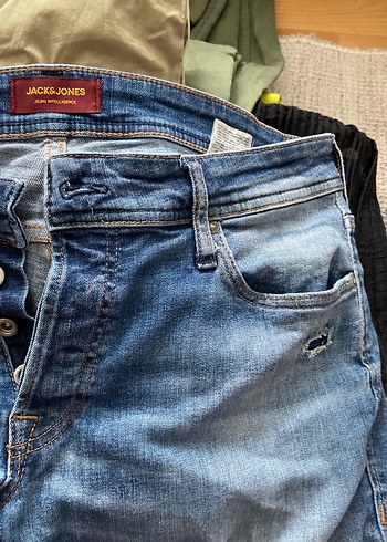 Jack Wolfskin Jack & Jones Mavi Düğmeli Erkek Kot Pantolon