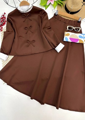 Kadın Vintage Bohem Uzun Kahverengi Elbise - Görsel 10